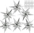 74 PCS Silver Star Balloons, 12 Point Foil Mylar Spike Cone Balloons for Party Decorations, Birthday, Wedding, Baby