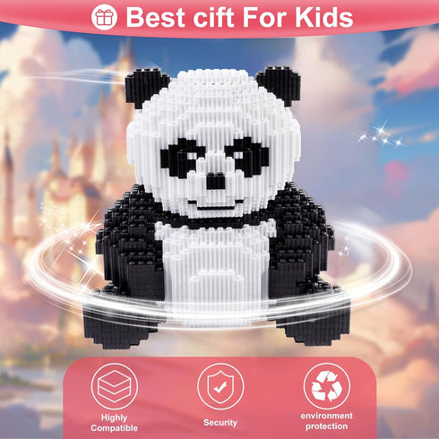 AHZILEI Animal Panda Mini Blocks Building Set - 7822 Pcs Cute 3D Puzzle Toy Kits, DIY Educational Gift