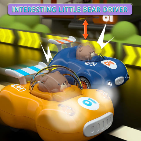 CDDZSW 1-3 1 2 3 Years Old Friction Power Car Toys, Push and Go Pull Back Trucks Suitable for Toddlers Year Old Kids