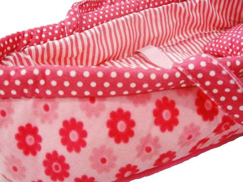 Baby Whitney 18" Pink Daisy Doll Carrier Bassinet Bed Carrier & Pillow, | Baby Doll Bassinets, Play Baby Doll Carrier