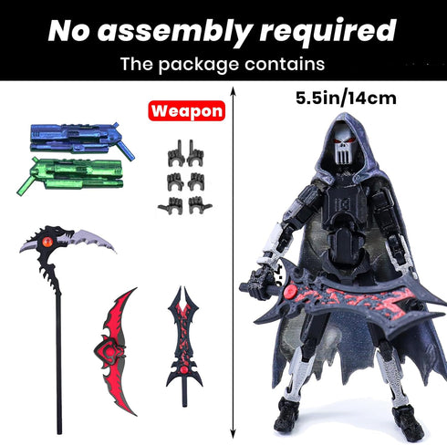 MIGESS T13 Set, 3D T13, Dummy 13 13,t13 Action Figure Printed Toy Titan Action Figure AccessoriesDeath Cape, Skeleton
