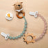 Draklary 4-Pack 100% Pacifier Clips Silicone, Pacifier Holder Clip with Stylish Round Design, Food Grade Silicone, Safe
