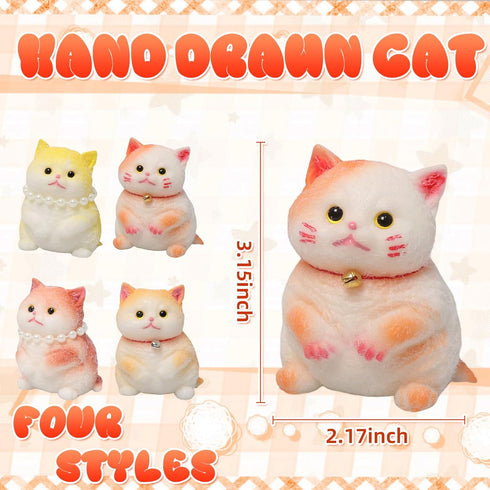 JIACAI 2pcs Favors,Pinch Gifts(2pcs Small Squishy Cat,Handmade Cute Soft Cat Funny Stress Relief Squishies for Kids