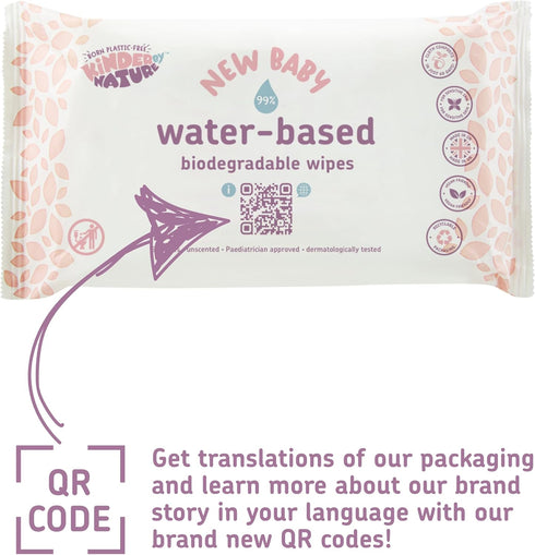 56 Count 12 packs) Jackson Reece Kinder by Nature Water-Based Baby Wipes - (Case