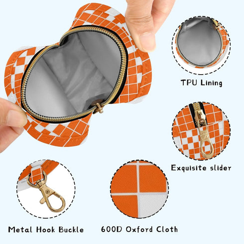 YETTASBIN Checkered Plaid Portable Pacifier Holder Case with Metal Hook Buckle & Zipper for Diaper Bag and Stroller