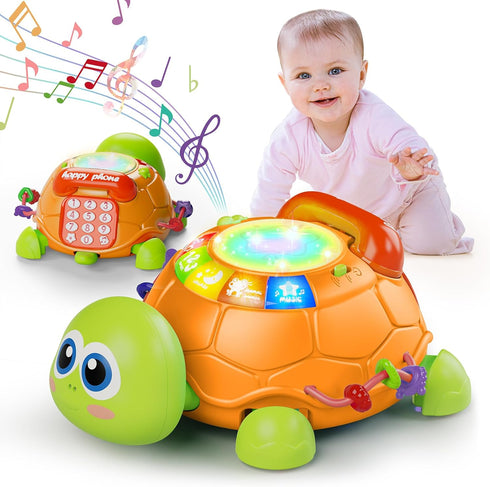 Letapapa Baby Toys 6 to 12 Months, Musical Turtle Baby Toys for