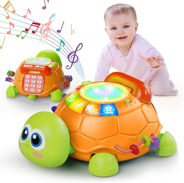 Letapapa Baby Toys 6 to 12 Months, Musical Turtle Baby Toys for