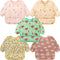 Accmor 5 Pack Long Sleeve Bibs, Baby Smock Waterproof Sleeved Bib Smock