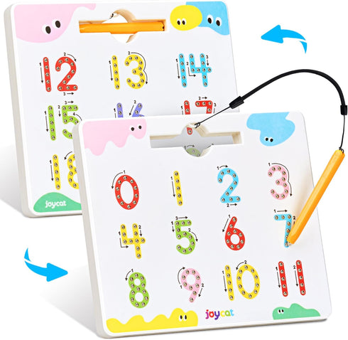 JoyCat Double-Sided Magnetic Number Tracing Board - 2-in-1 Numbers 1-20 Writing Toys