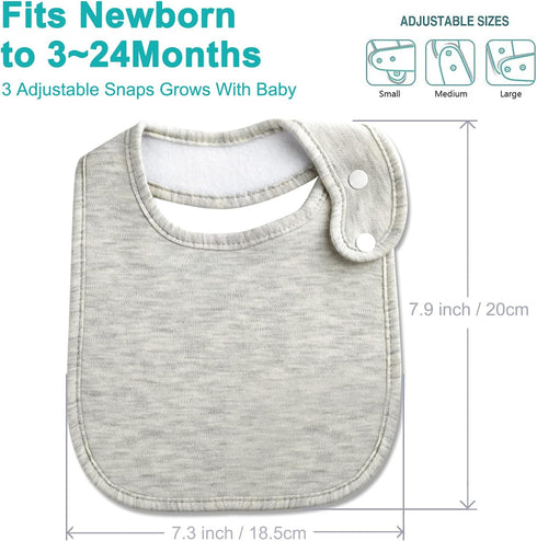 Soft and Absorbent Organic Cotton Baby Bibs Set for Boys Girls, Drool Bandana for Newborn 0-36 Months
