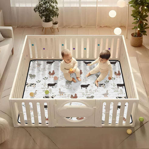 KICPOAY 50 50 Baby Play Mat Farm Cow Rooster Goose x Playpen Mats for Floor Play Gym Crawling Mat Non-Slip Cushioned