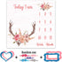 Monthly Milestone Blanket for Baby Girl, Deer Antler Flowers with Words Pink Baby Growth Chart Monthly Blanket | includes Markers 47"x47" BTLSPH68 by PHMOJEN