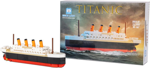 Set 217-Piece 3D Brick Loot Titanic Building Lego Compatible Ship Model Kit, DIY Mini Bricks Puzzle STEM Toy for Adults