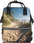 HCBPWVQA Beach Themed Diaper Bag with Changing Pad and Pacifier Holder, Multifunction Laptop