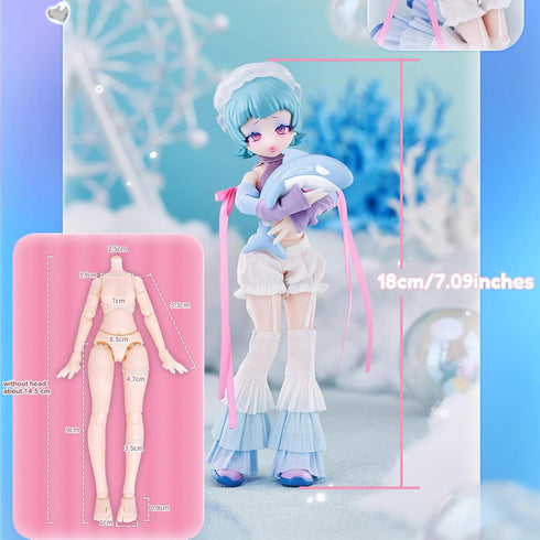 18cm Lynna-1box) CALEMBOU BJD Blind Box, Eve Lynna Series Ball Jointed Doll, Cute Dress Up Doll with Joints, Collection