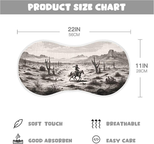 Vintage Western Cowboy Muslin Baby Burp Cloths - Super Absorbent Cotton Burp Clothes Set