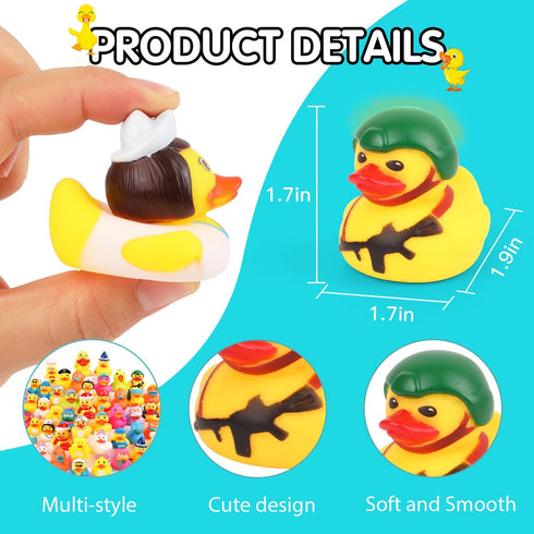 umbresen (50) Rubber Ducks Bath Toy in Bulk, Assortment Jeep Ducks for Jeep Ducking, Pool Rubber Ducky Floater Bathtub