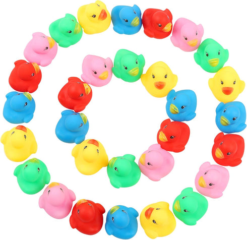 50 Pcs Multicolor Mini Rubber Ducks Bath Toy, Float Duck Baby Bath Toy for Shower Birthday Party Christmas Favors