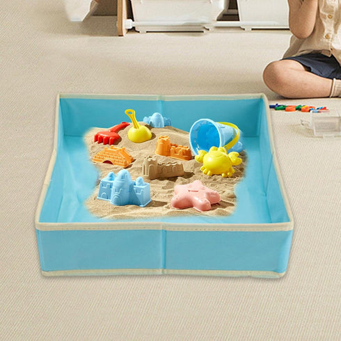 DuskHaven 60cmx60cm Children's Play Mat, Easy to Carry, Large, Thick, Portable, Easy to Clean, Blue