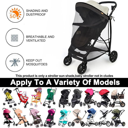 MARLIFER 97% Stroller Sun Shade - Universal Stroller Sun Shade for Travel Strollers, Jogging Strollers; Baby