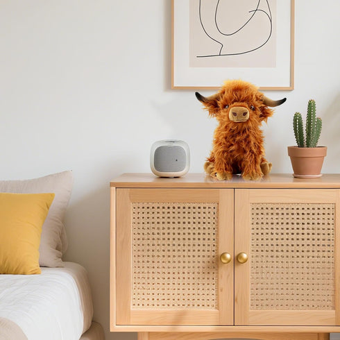 VYRNARA 10.5 Inch Highland Cow Stuffed Animal Plush Toy by - Cute Fluffy Brown Plushie - Soft PP Cotton Farm Animal