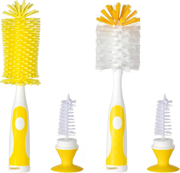 Multifunctional Baby Bottle Brush Cleaner Set - Silicone and Nylon Brush with Suction Cup