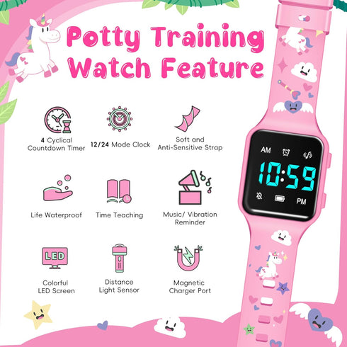 Countdown/Music/Alarm BEN NEVIS Potty Training Watch, Digital Toddler Watch with Clocks/Vibration Reminder