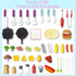 Playset 2 3 4 5 6 7 8 Kid Toy Grill, BBQ Grill with Light Sound, Smoke Effect and Wheels, Pretend Food, Little Chef