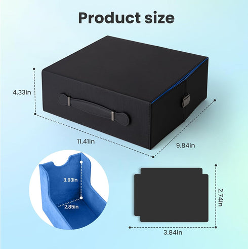 8 Tabs&3 Commander (3 Collectible Trading Card Cases with Portable Handle, with Colorful Divider card supporters,PU