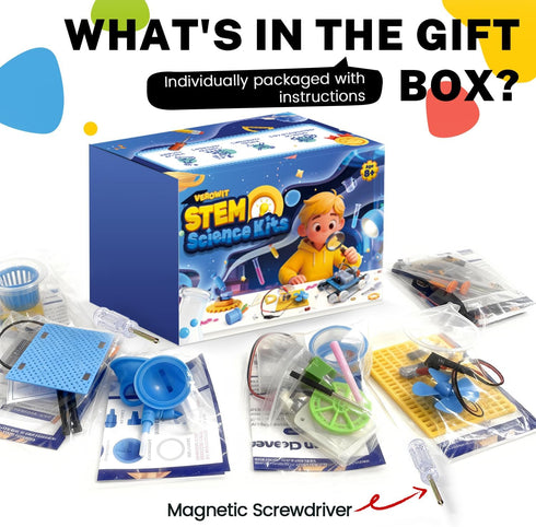 Verowit 6-in-1 8-12, 9 10 11 13 14 Set: STEM Home Lab Science Kit for Kids Age Boys & Girls Year Old Educational