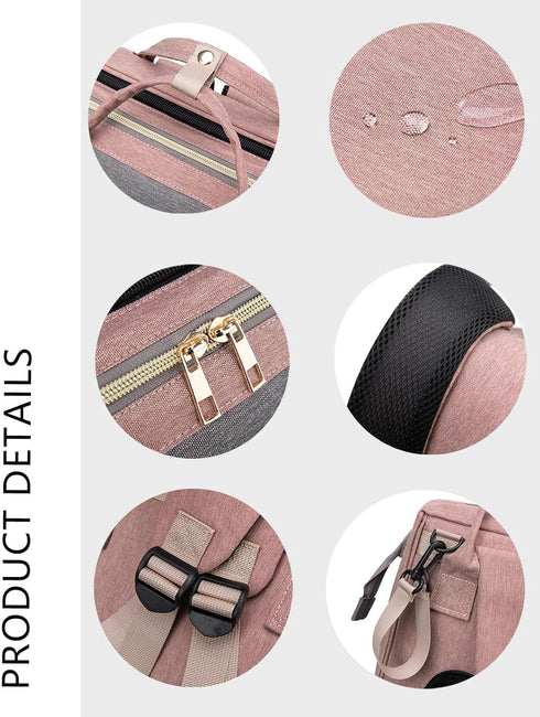 Backpack houscly Diaper Bag with Changing Station: Pink Baby Bags for Girls Boys New Mom Gifts Paaleras Para Bebe Baby