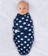 The Peanutshell Baby Swaddle Blankets - Set of 3, Soft Cotton Sleep Sack for Newborns, Blue Dinosaur