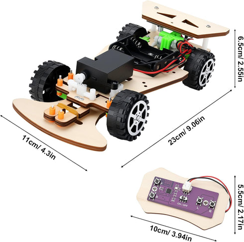 LEPANDA 8-10, 8-12, 9 10 11 12 13 14 Wooden Racing Car, STEM Kits for Kids Age STEM Toys for Boys Remote Control Model