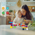 50 Set Offelec Pcs Wooden Building Blocks with Storage Bucket, Montessori Stacking Blocks & Shape Sorting Toys