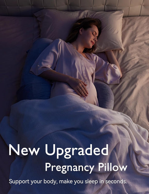 Momcozy Pregnancy Pillow, Original F Shaped Maternity Pillow for Pregnant Women with Adjustable Wedge Pillow, Full Body