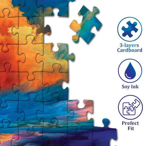 Impossible Puzzles for Adults 1000 Piece - Hard Difficult Jigsaw Puzzles, Gradient Rainbow Colorful Challenges