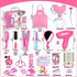 Gifts2U Playset Set Hair Salon Toys for Girls, Girl Beauty Salon Pretend Hair Styling with Blow Dryer, Barber Costume
