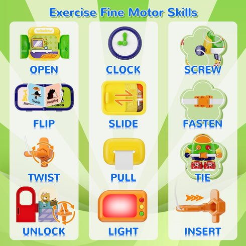 MFEESYOB 1 12-18 1-3, 1+ Montessori Toys for Year Old Boy Girl, Musical Montessori Busy Board for Month Age