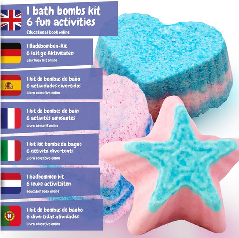Science4you +8 6 8, Set - Bath Bomb Making Kit for Kids Years Old - Make Your Own Bath Bombs with Science Experiments