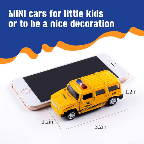Die Cast Metal Little Toy Cars Set of 5, Openable Doors Pull Back Car Gift Pack for Kids