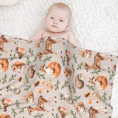Cute Forest Animals Baby Blankets - Soft Warm Fuzzy Plush Bed Throw for Newborn Infant Toddler Girls Boys, 30"x40"