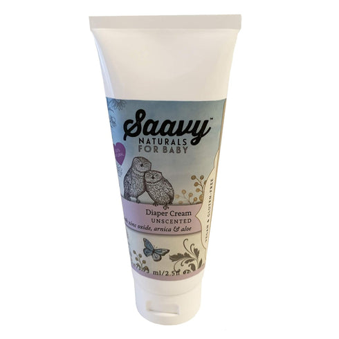 2 PACK-Saavy 2.5oz Naturals Baby Diaper Cream | Organic Diaper Rash Ointment for Infant with Zinc Oxide, Arnica & Aloe