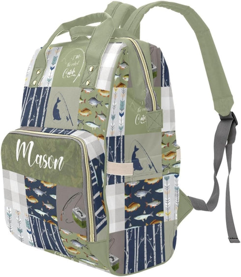 Noverbibi Backpack Mommy Daypack Custom Diaper Bag for Mom Fishing Personalized Name Large Nappy Nursing Orangizer