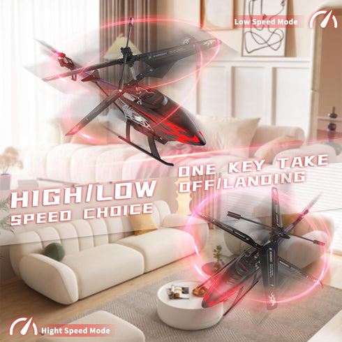 30-Minute 6+, Remote Control Helicopter for Kids with Flight Time, LED Light Effects, Altitude Hold, One-Key
