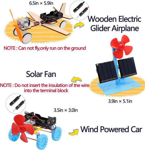 4 in 1 Solar Power & Electric Motor STEM Kits, Science Experiment Projects for Kids, DIY Educational Engineering