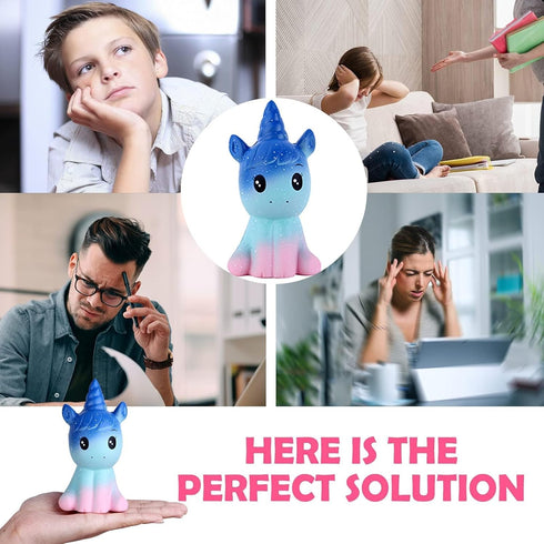 Anboor 4.9 Inches Squishies - Unicorn Galaxy Kawaii Soft Slow Rising Scented Animal Squishies for Kids Stress Relief