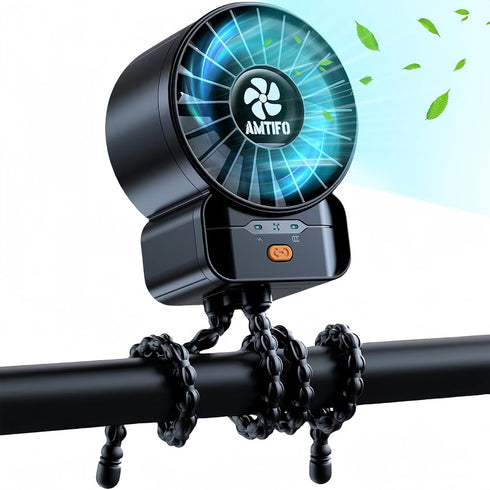 AMTIFO Baby Powerful Stroller Fan, Portable Fast Charging Mini Fan with 4 Speeds, Flexible Clip On