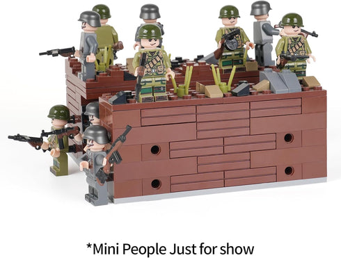 WW2 Battlefield Right Corner Military Block Set, 200PCS Military Building Block Set Can Freely Build Battle Scenes
