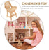 jojofuny Miniature Highchair Dollhouse Wooden High Chair 1:12 Scale Desktop Chair Accessories