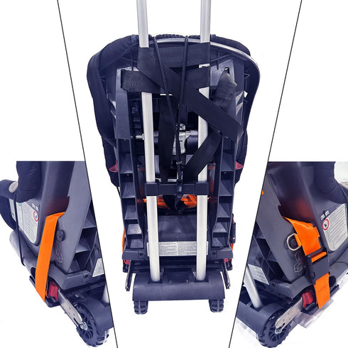 Car Seat Travel Cart for Airport - Carseat Roller for Traveling. Extendable Base Plate, Foldable, storable